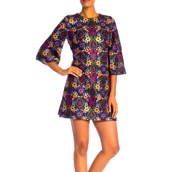 ALICE + OLIVIA FLORAL EMBROIDERED COLEY DRESS 8 ALICE + OLIVIA FLORAL EMBROIDERED COLEY DRESS 8